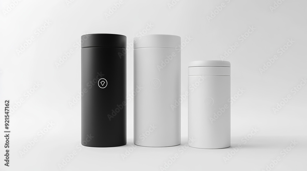 Black White Cylinder Mockup Branding Design Template Black White Cylinder Mockup Branding Design Template