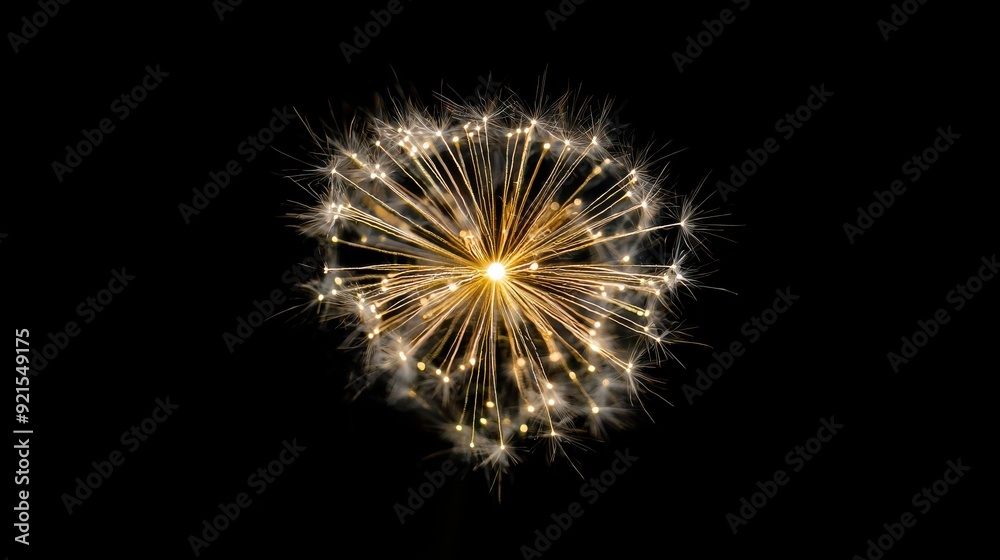 Fototapeta premium bright white and gold fireworks at new year with copy space comeliness