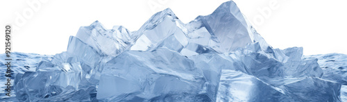 Close-up of a pile of ice cubes with a mountain-like appearance.