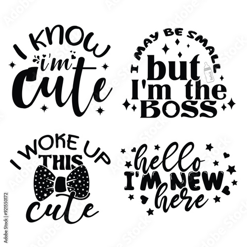 Baby Girl Sweet Quotes Design Set