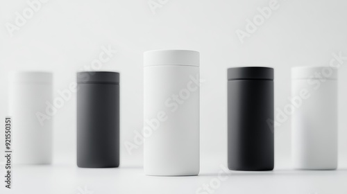 Minimalist Black and White Product Packaging Mockup