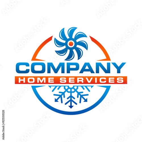 graphic vector of plumbing, heating, and cooling service company logo design template