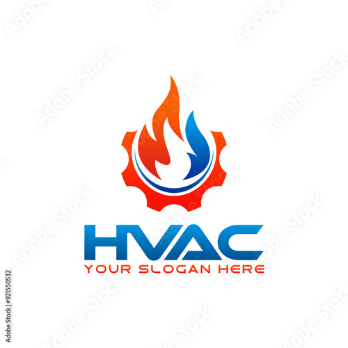 Flame and drop water, cooling and heating logo template. Plumbing, heating illustrations