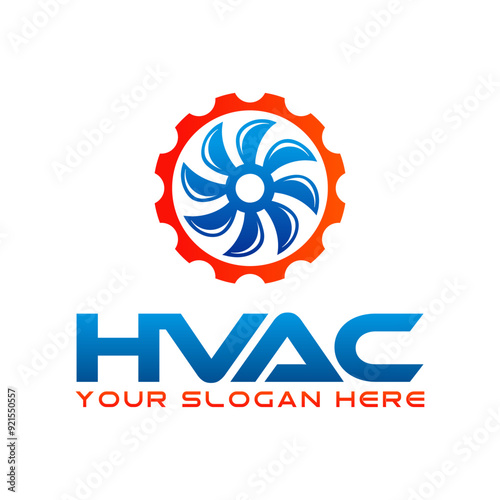 Heating, ventilation, and air conditioning, hvac systems, logo design. Construction, repair and installation
