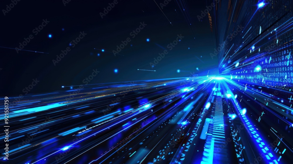 Naklejka premium Digital Highway: A Journey Through Cyberspace