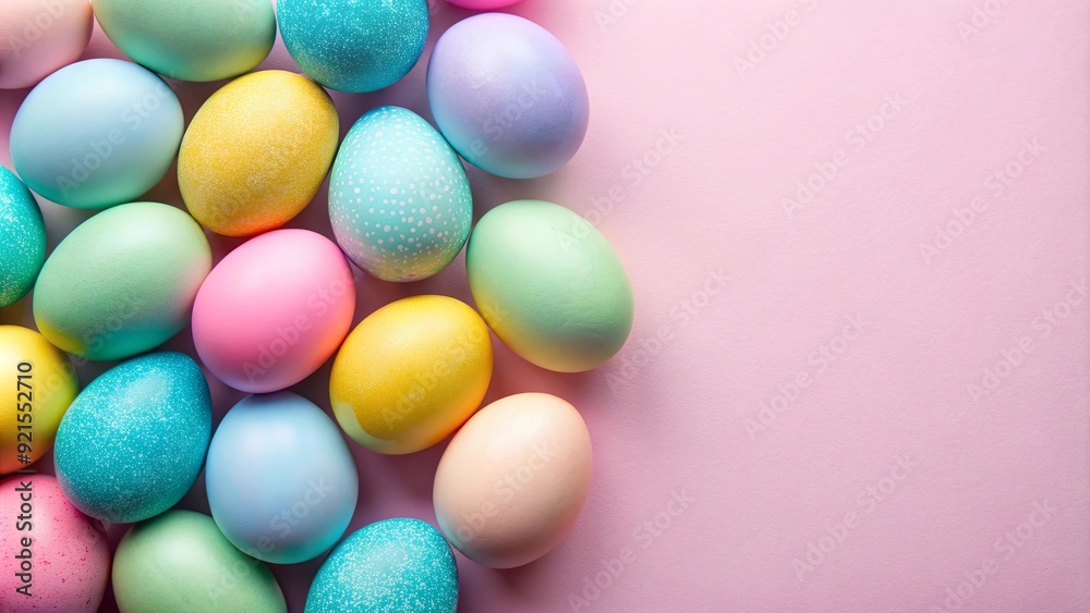 High angle view of pastel colored Easter eggs on isolated background, Easter, eggs, pastel, colors, holiday High angle view of pastel colored Easter eggs on isolated background, Easter, eggs, pastel, colors, holiday
