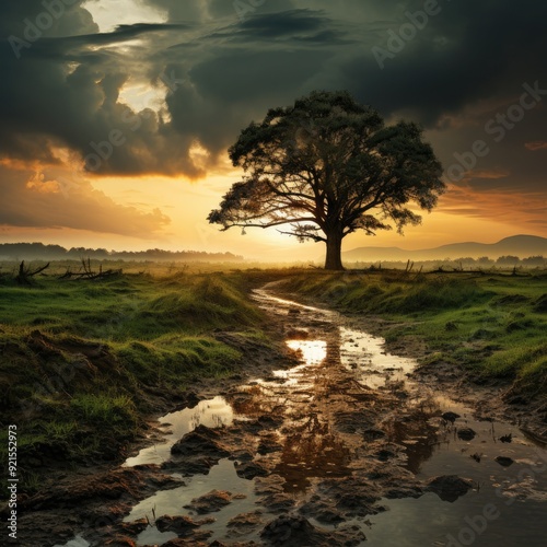 beautiful nature landscape panoramic photo