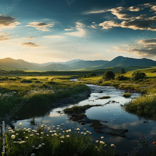 beautiful nature landscape panoramic photo