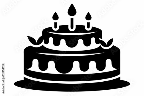  Birthday cake vector silhouette, birthday cake icon 