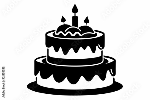 
Birthday cake vector silhouette, birthday cake icon
