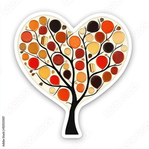 Heart Shaped Tree with Colorful Leaves