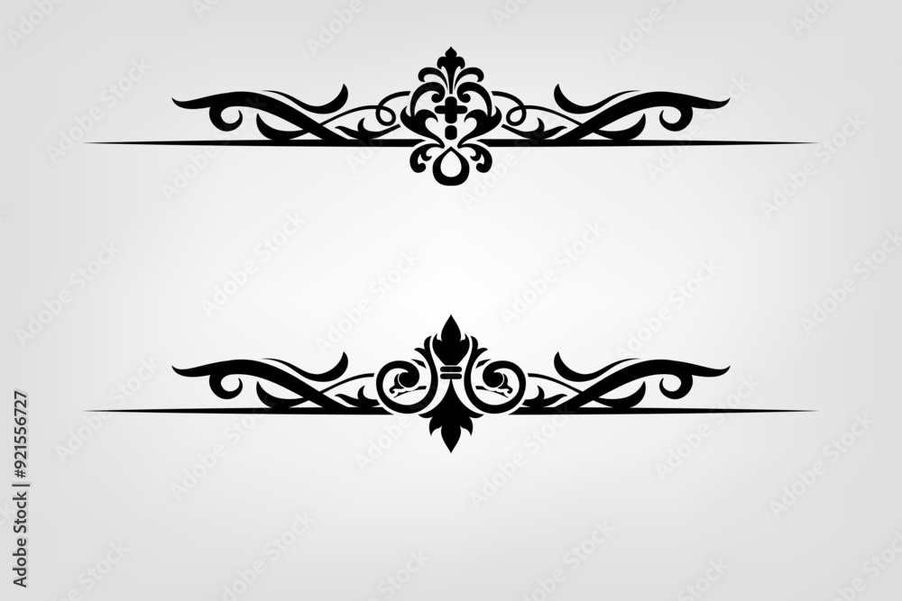 Fototapeta premium Classic Vintage Baroque Victorian Frames Separator Elements Classic Wedding Invitation