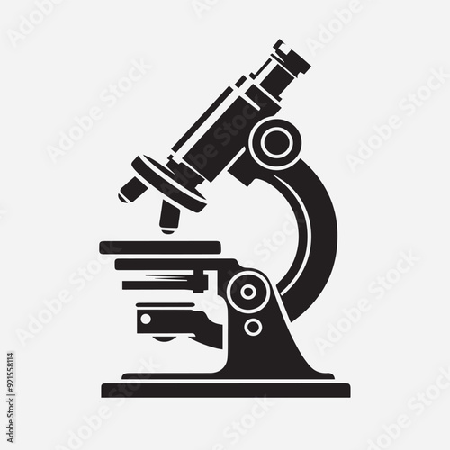 microscope vector silhouette on a white background