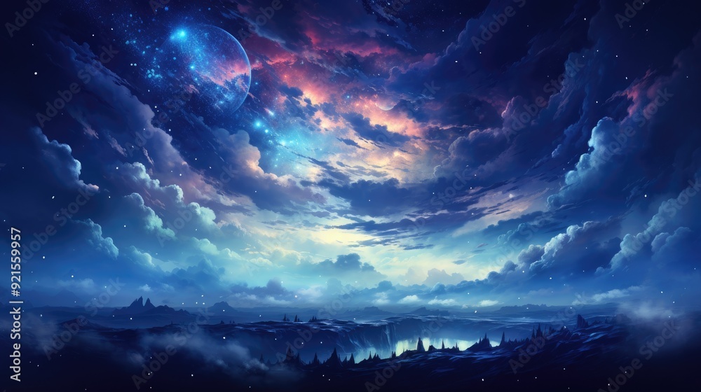 Fototapeta premium beautiful space, galaxy background