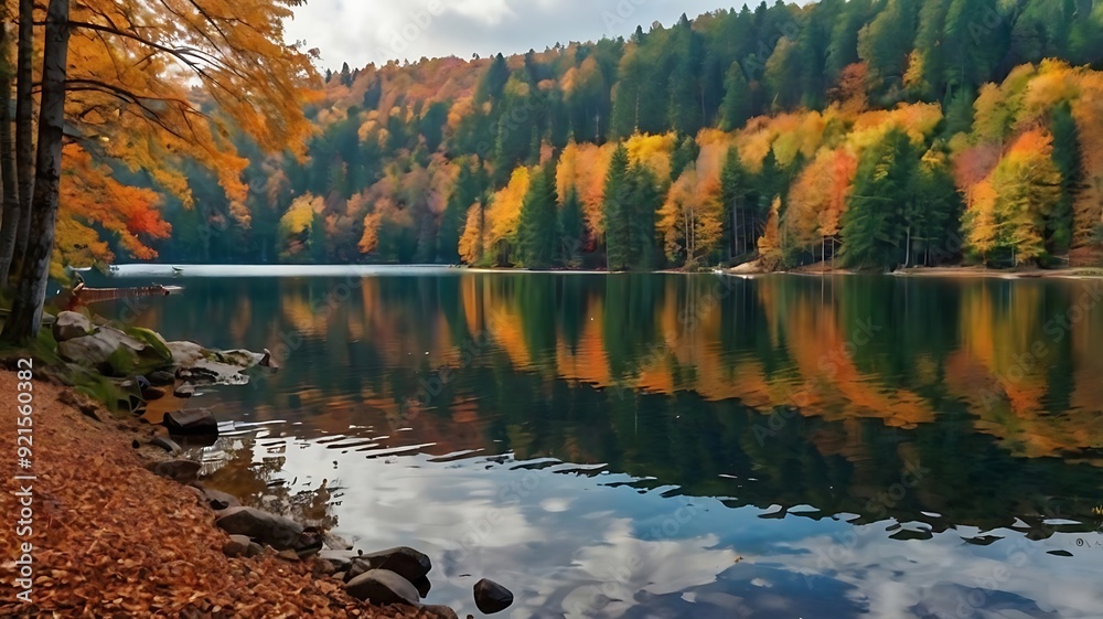 Obraz premium lake with mountains in the background