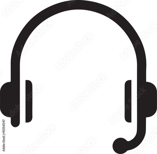 Headphone Icon Silhouette Vector Art Illustration. EPS File