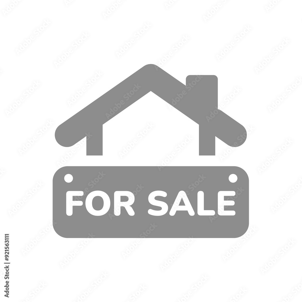 House for sale vector icon. House hunting, real estate symbol. House for sale vector icon. House hunting, real estate symbol.