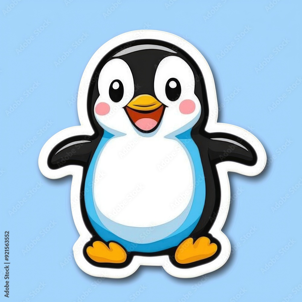 Fototapeta premium Cute Cartoon Penguin Illustration