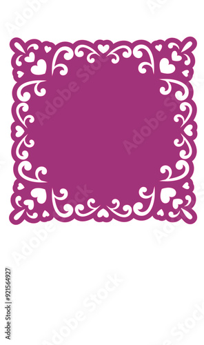 Square heart Doily Template