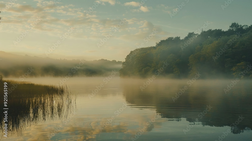 A traditional hymn being sung by a lake at dawn A traditional hymn being sung by a lake at dawn
