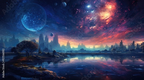 beautiful space, galaxy background