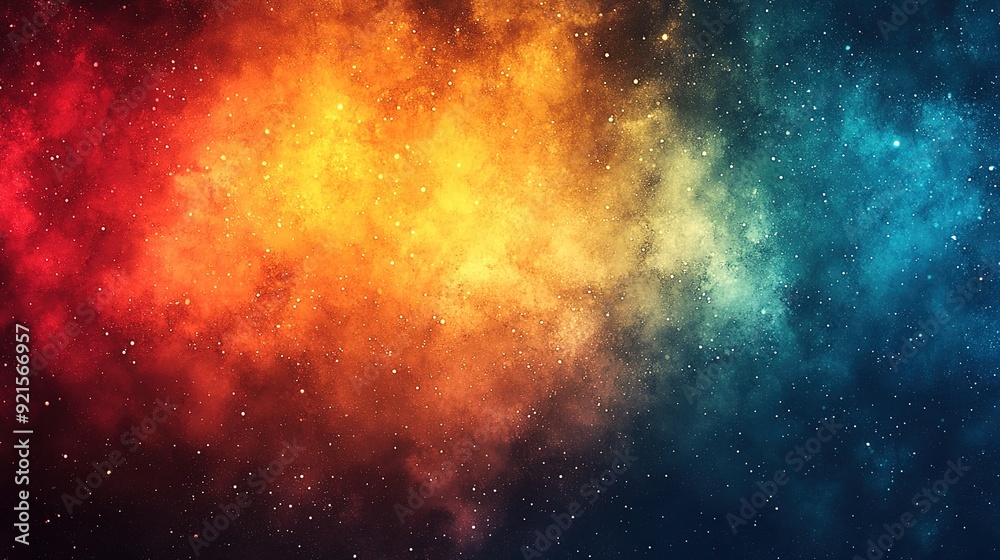 Naklejka premium A Watercolor Painting of a Cosmic Nebula with Stars