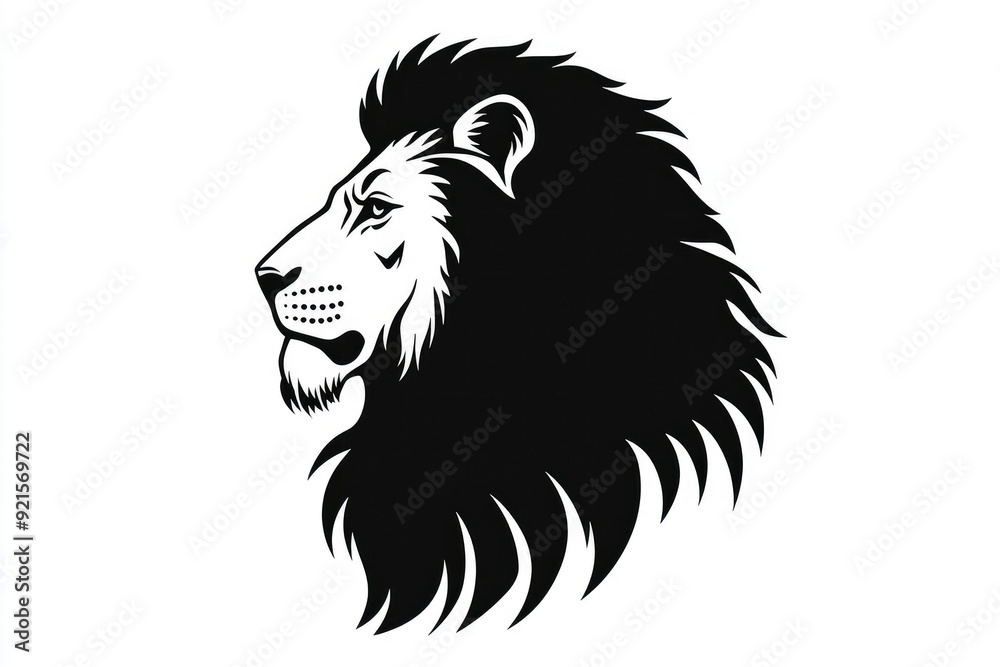 Obraz premium Majestic Lion Head Silhouette