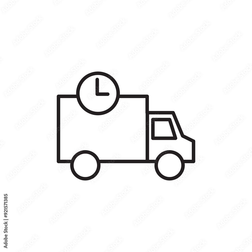 Fast delivery. vector flat Fast shipping truck linear illustration for web and app on white background..eps Fast delivery. vector flat Fast shipping truck linear illustration for web and app on white background..eps