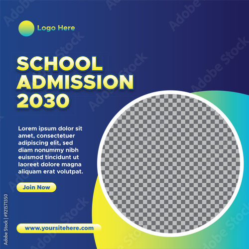 School admission social media banner post