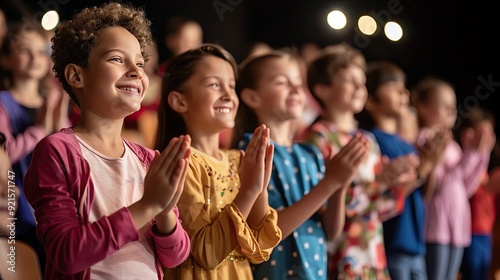 A heartwarming image of school children presenting a theater play
