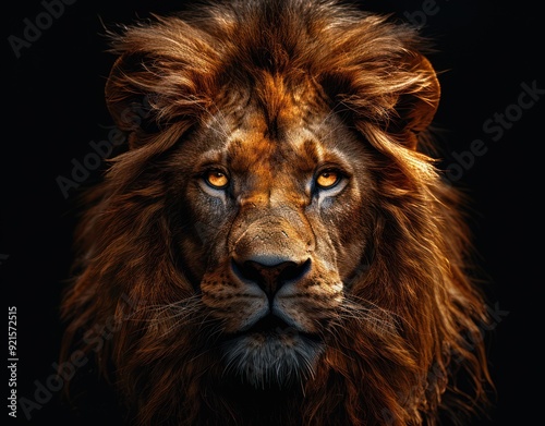 Majestic Lion Portrait with Golden Eyes