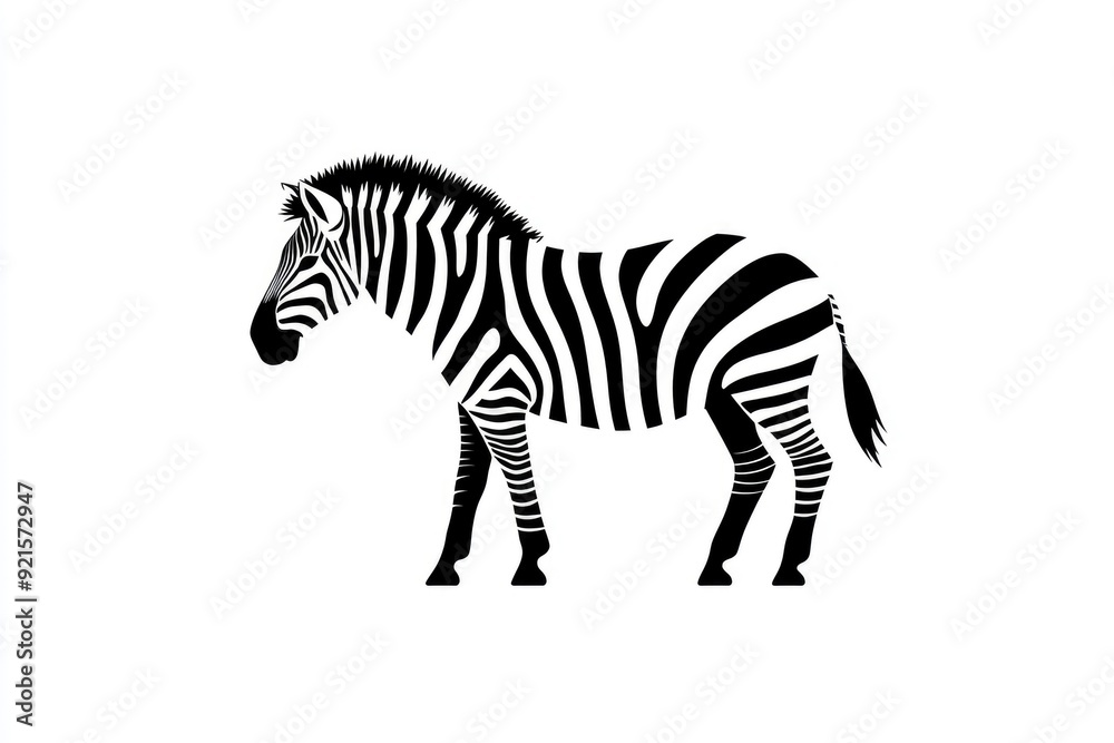 Black and White Zebra Silhouette Illustration Black and White Zebra Silhouette Illustration