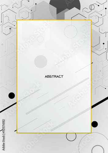 Grey color Modern abstract background with Frame top,Modern template