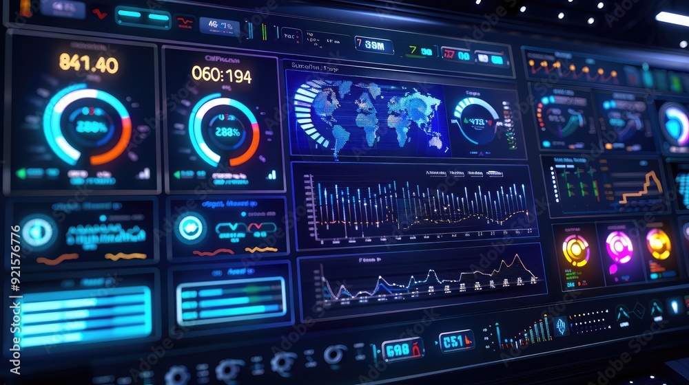 A digital dashboard displaying marketing technology tools. 