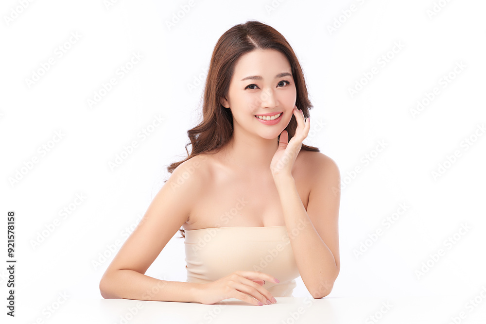 Beautiful young asian woman with clean fresh skin on white background, Face care, Facial treatment, Cosmetology, beauty and spa, Asian women portrait. Beautiful young asian woman with clean fresh skin on white background, Face care, Facial treatment, Cosmetology, beauty and spa, Asian women portrait.