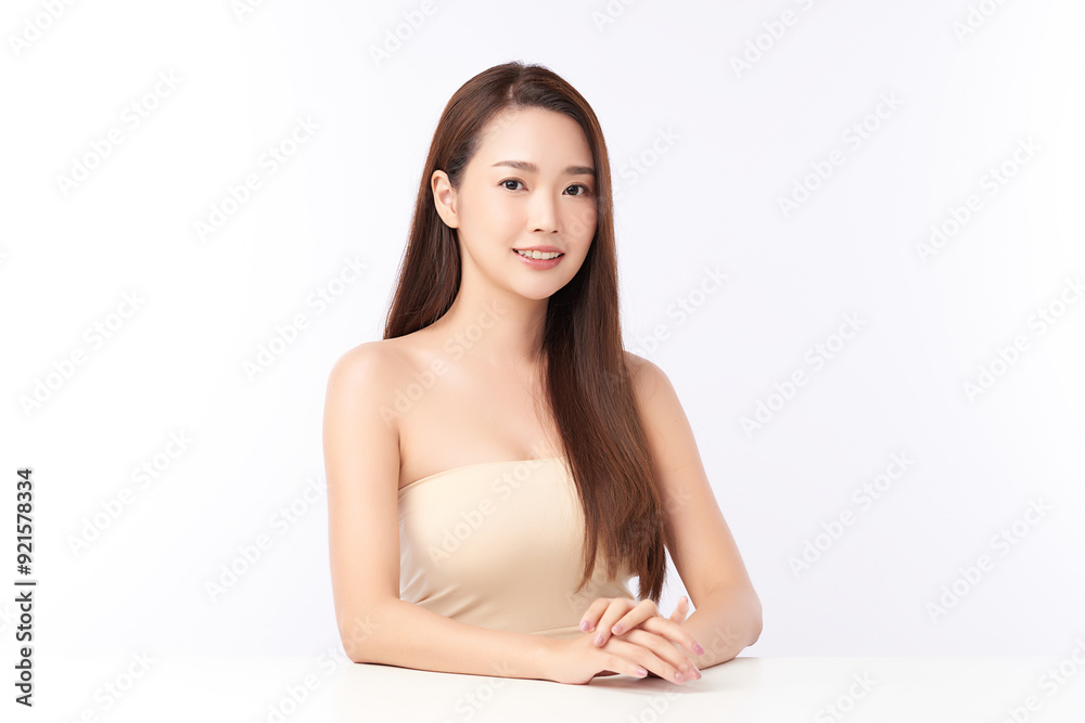 Beautiful young asian woman with clean fresh skin on white background, Face care, Facial treatment, Cosmetology, beauty and spa, Asian women portrait. Beautiful young asian woman with clean fresh skin on white background, Face care, Facial treatment, Cosmetology, beauty and spa, Asian women portrait.