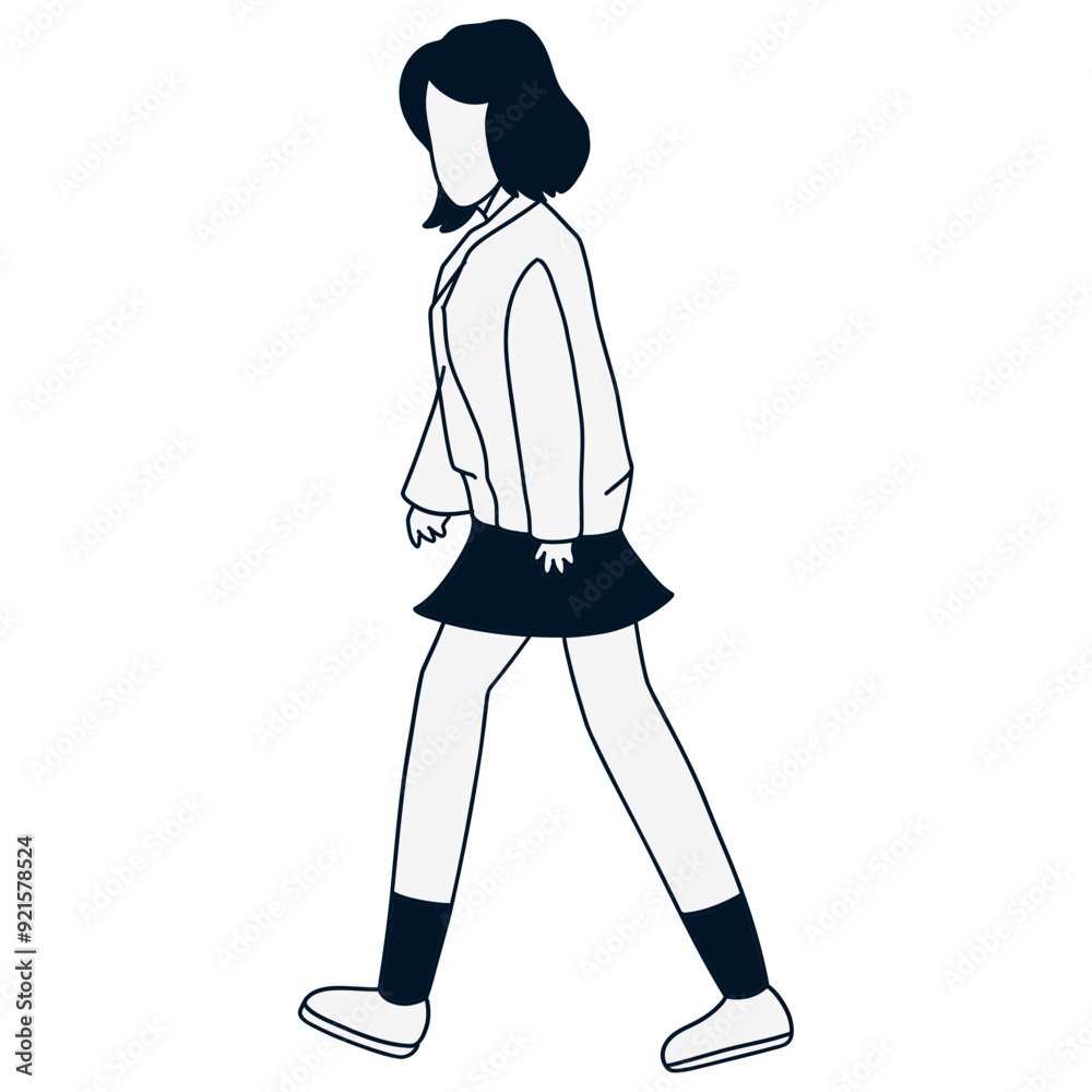 People Walking Illustration with Flat Cartoon. Isolated Vector Character. People Walking Illustration with Flat Cartoon. Isolated Vector Character.