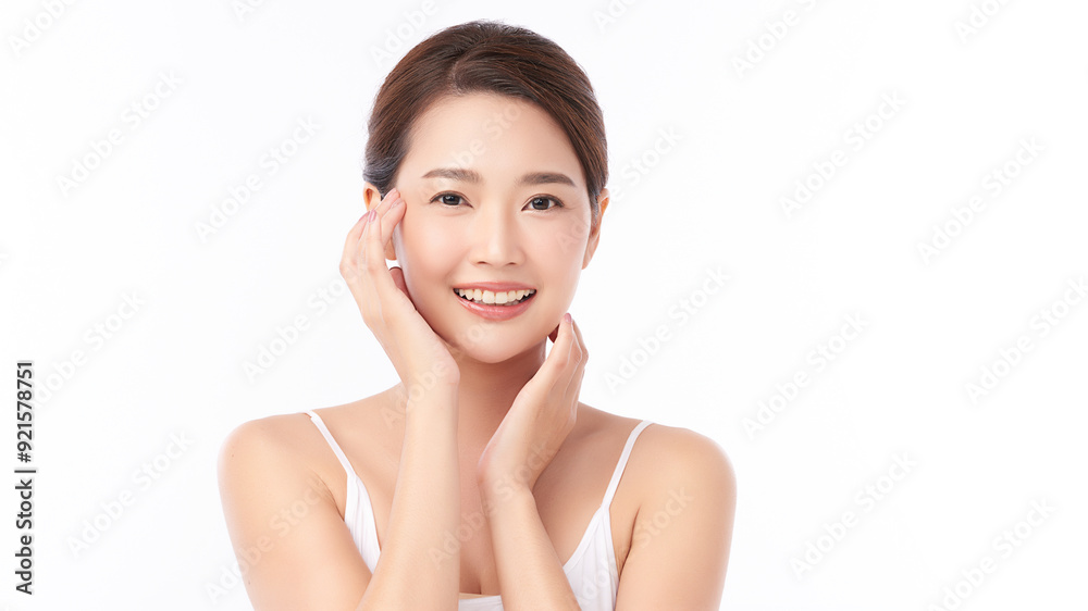 Beautiful young asian woman with clean fresh skin on white background, Face care, Facial treatment, Cosmetology, beauty and spa, Asian women portrait. Beautiful young asian woman with clean fresh skin on white background, Face care, Facial treatment, Cosmetology, beauty and spa, Asian women portrait.