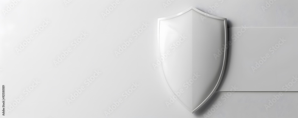 White Shield on a Light Gray Background White Shield on a Light Gray Background