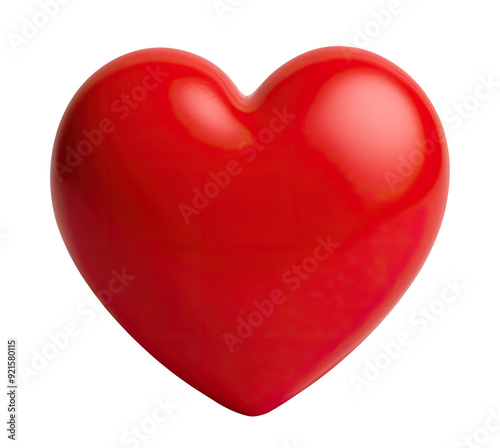 Red heart isolated on transparent background