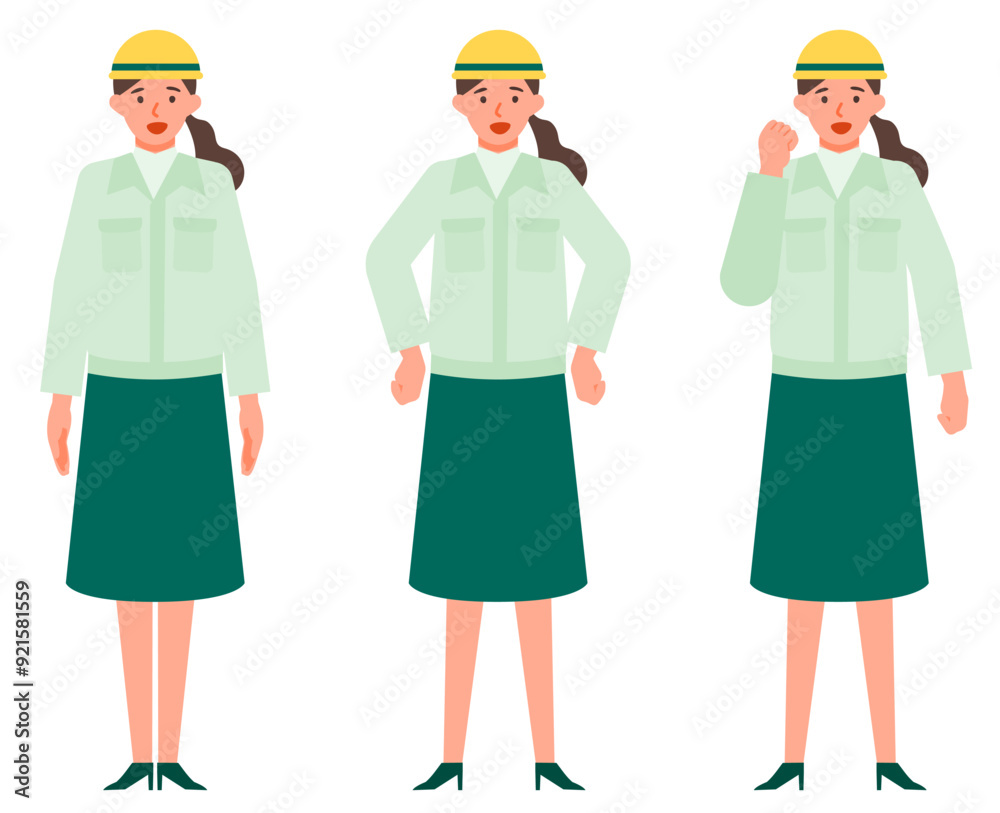 Working Woman. Concept for Problem Solving. Woman cartoon character. People face profiles avatars and icons. Close up image of Problem Solving Woman.