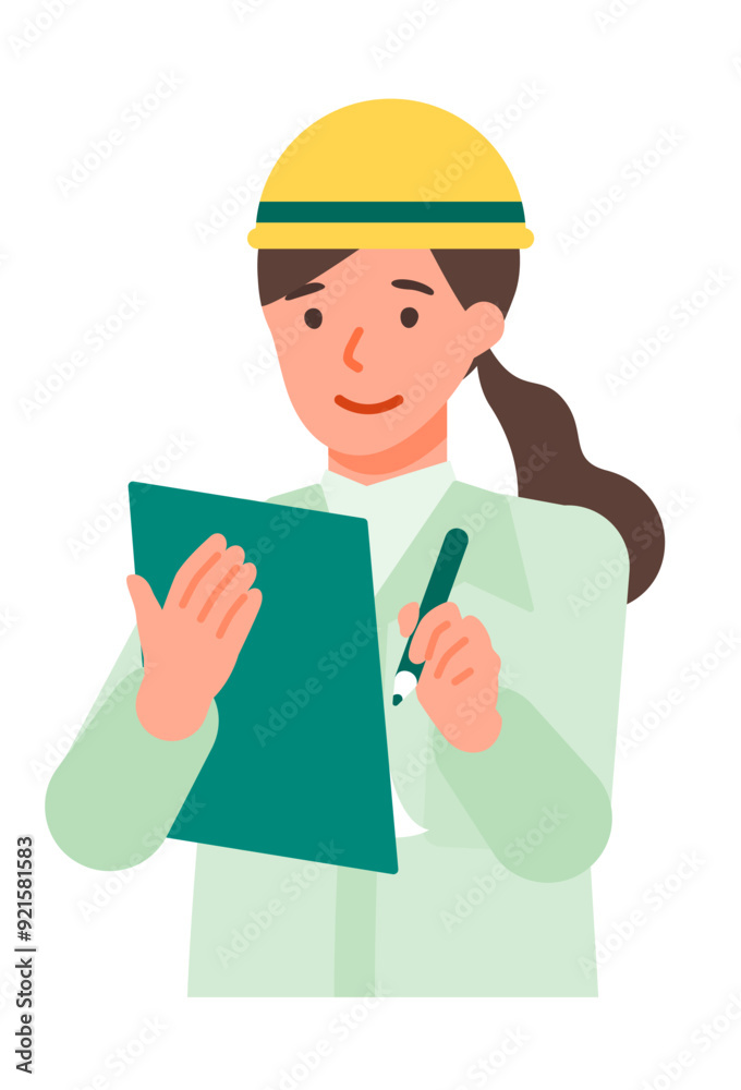 Working Woman. Concept for Problem Solving. Woman cartoon character. People face profiles avatars and icons. Close up image of Woman writing. Working Woman. Concept for Problem Solving. Woman cartoon character. People face profiles avatars and icons. Close up image of Woman writing.
