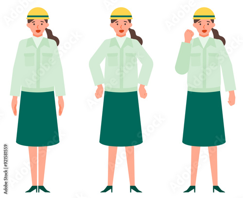Working Woman. Concept for Problem Solving. Woman cartoon character. People face profiles avatars and icons. Close up image of Problem Solving Woman.
