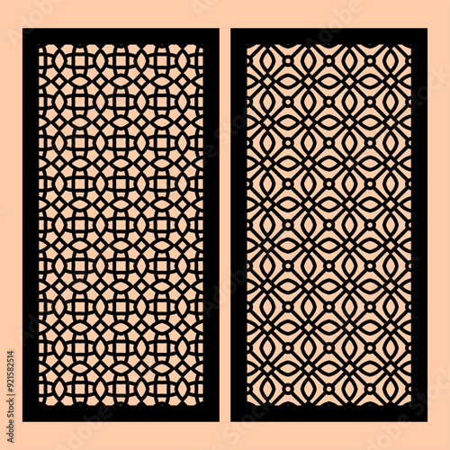 Geometric and simple pattern for panel, background, cutting art, and decoration