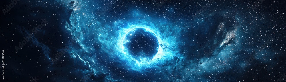 Fototapeta premium Stunning cosmic formation showcasing deep blue hues and celestial details, perfect for space-related projects and artworks.