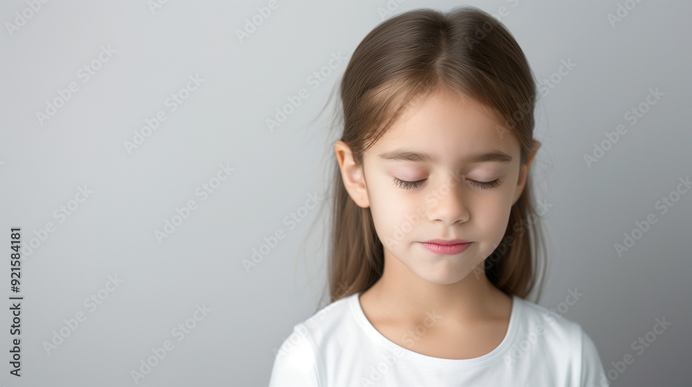 A young girl smiling gently, have a toothache, an innocent and playful expression. A young girl smiling gently, have a toothache, an innocent and playful expression.