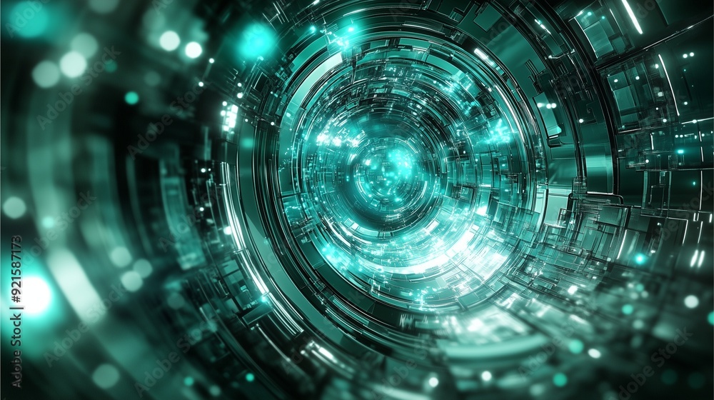 Teal electrons gliding smoothly across cybernetic surfaces. Teal electrons gliding smoothly across cybernetic surfaces.