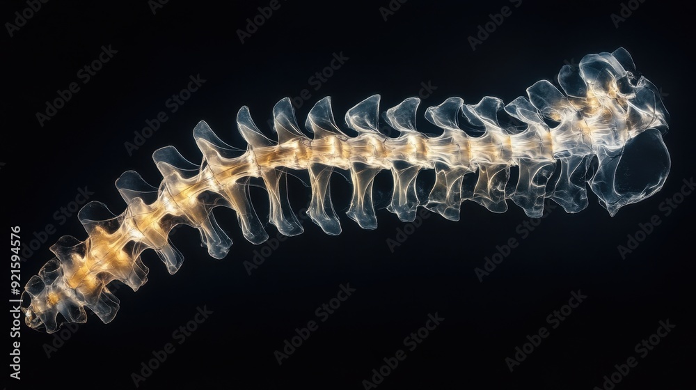 Abstract Spine Anatomy Illustration, Glowing Human Skeleton, Medical Illustration. Abstract Spine Anatomy Illustration, Glowing Human Skeleton, Medical Illustration.