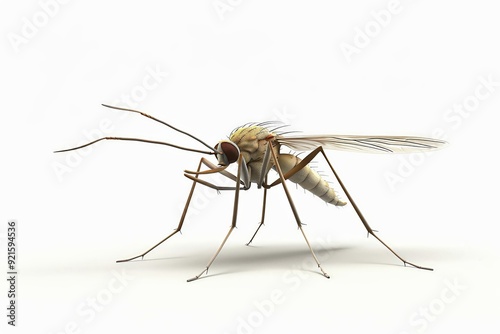 A 4D cartoon mosquito with a long proboscis hoveri 23 2637 insect, macro, mosquito, bug, animal, isolated, nature, white, fly, pest, malaria, closeup, close-up, mosquitoe, gnat, close up, black, blood photo