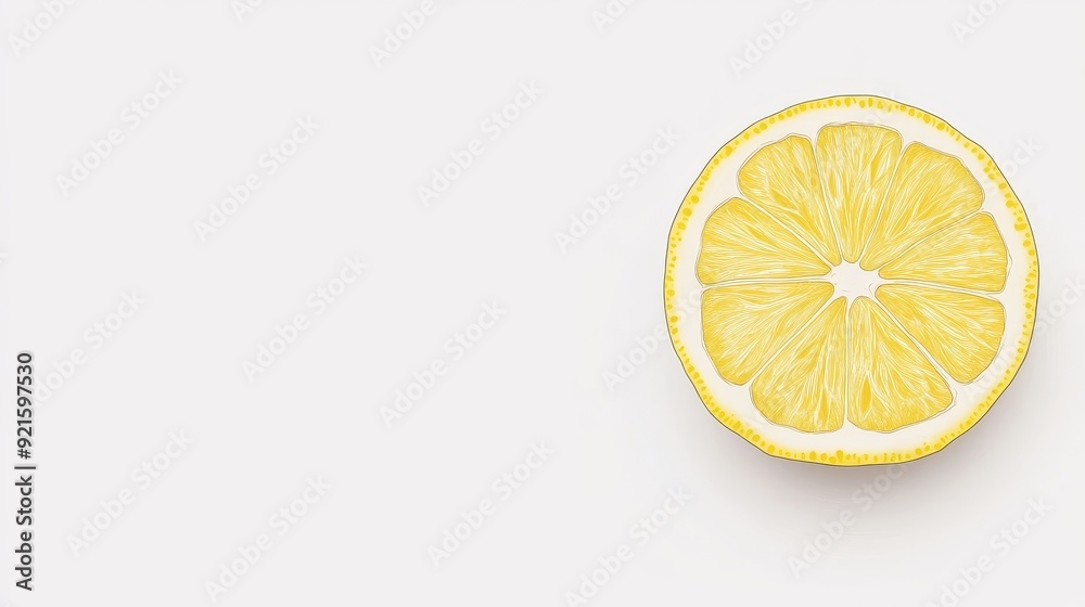 Minimalist hand-drawn lemon slice, intricate line art, white background, showcasing a clean and fresh design with fine details Minimalist hand-drawn lemon slice, intricate line art, white background, showcasing a clean and fresh design with fine details